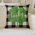 thumbnail image 5 of AVOIN colorlife St Patrick's Day Buffalo Plaid Lucky Throw Pillow Cover, Green Cushion Case Farmhouse Style Decoration for Sofa Couch 18 x 18 inch Square, 5 of 6