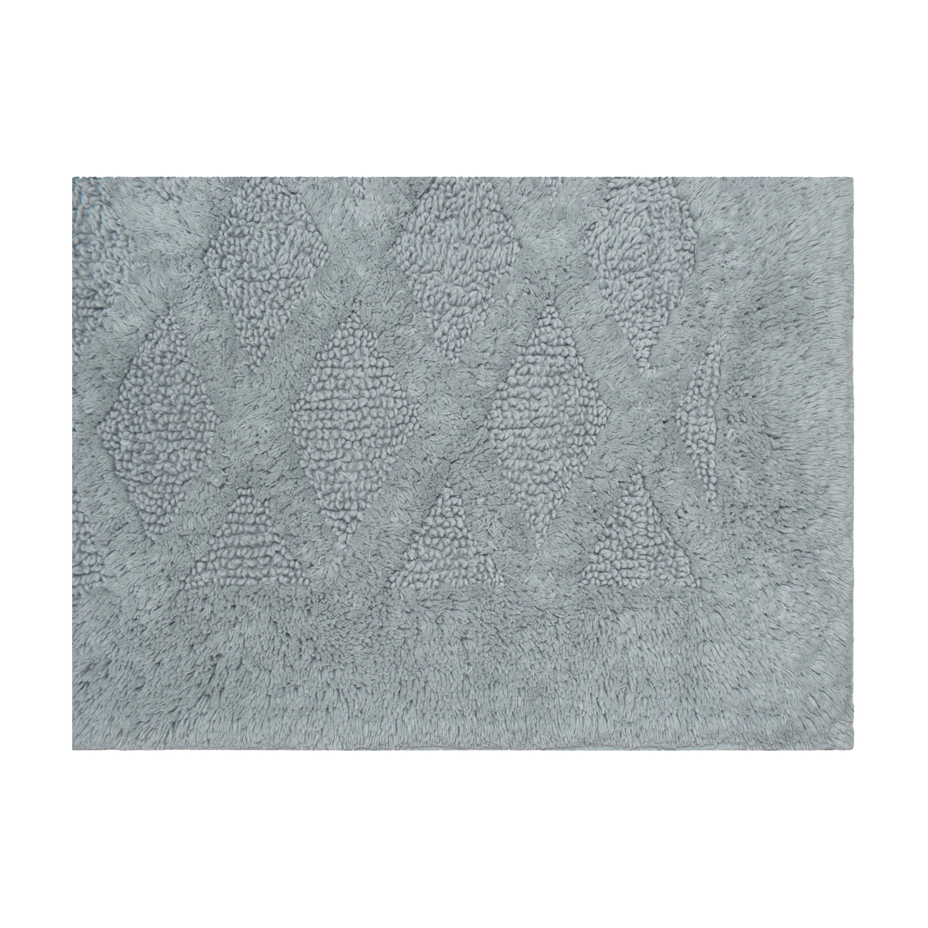 Better Homes & Gardens 20" x 34" Cotton Bath Rug Diamond Texture - Grey Shadow