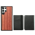 thumbnail image 6 of Allytech Wooden Case for Samsung Galaxy S22 Ultra/ Galaxy S22 Ultra 5G 2022(6.8"), Detachable Magnetic Back Wallet Card Slots Shockproof Protective Folio Stand Case for Samsung S22 Ultra 2022,Rosewood, 6 of 8