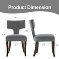 thumbnail image 2 of Mid Century Modern Wooden  Dining Chairs Set of 4, Upholstered Side Dining Chairs with Curved Back Linen Fabric Armless Wood Chairs Kitchen & Dining Room Farmhouse Chairs (Gray), 2 of 7