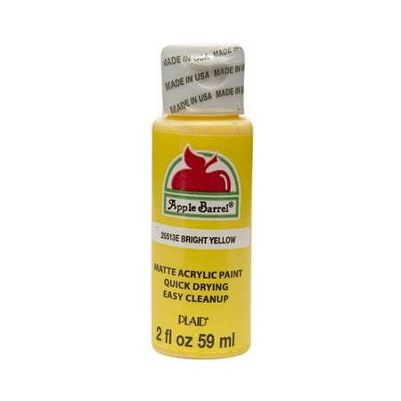 Apple Barrel Matte Finish Bright Yellow Acrylic Craft Paint, 2 Fl.