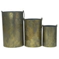 thumbnail image 5 of Northlight Set of 3 Gray and Gold Floral Designed Pillar Candle Lanterns 10", 5 of 5