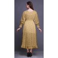 thumbnail image 4 of Bimba Ocean Women Long Sleeve SmockedDressRound Neck Ruffle Summer Maxi-X-Small, 4 of 5