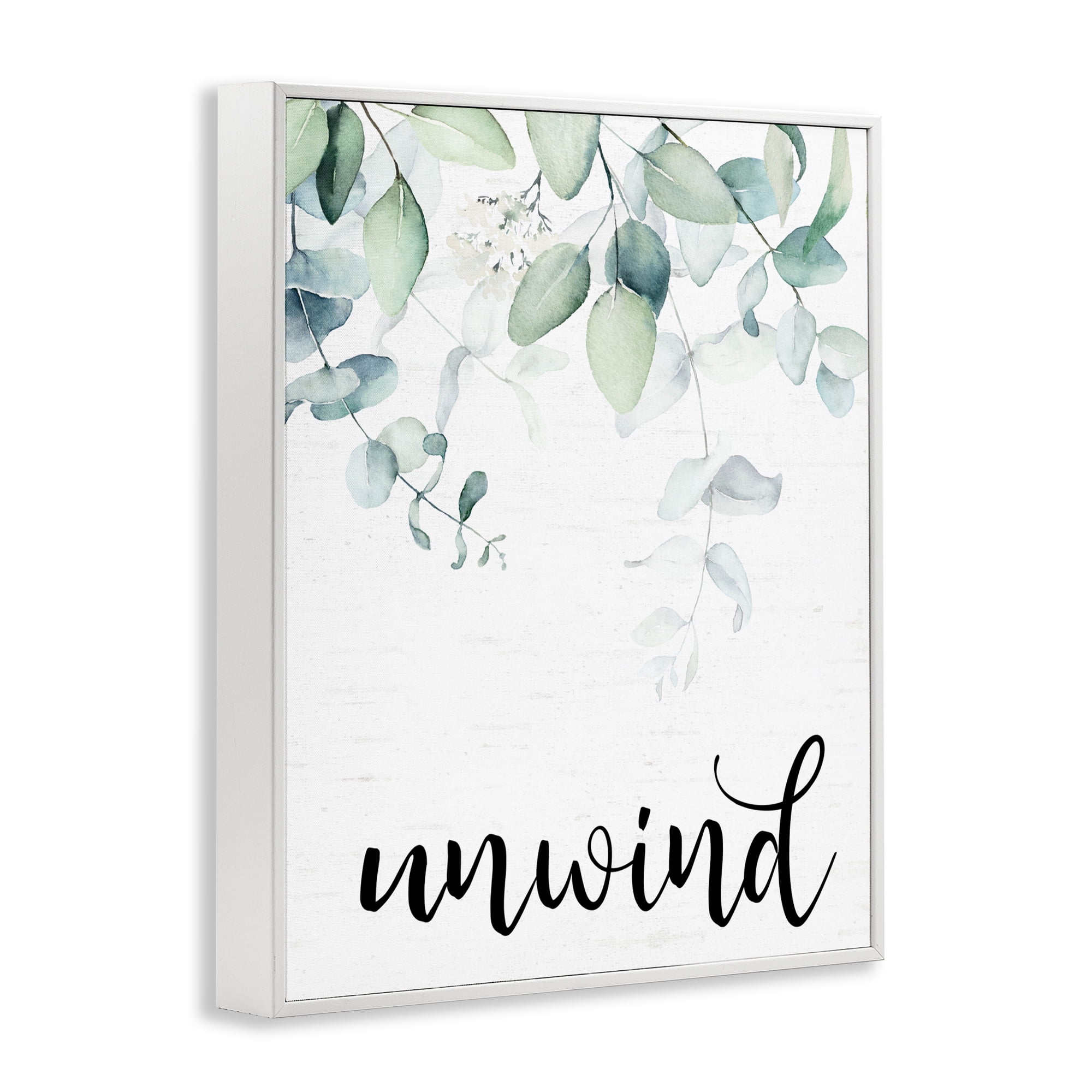 Unwind Leafy Herbs White Framed Giclee Art, design by Lettered and Lined