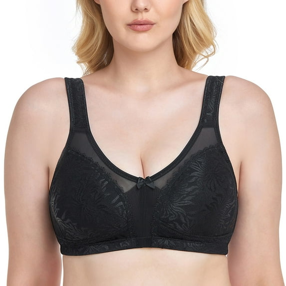 Women's Plus Size Minimizer Bra Full Coverage Wireless Non Padded Bra 32H