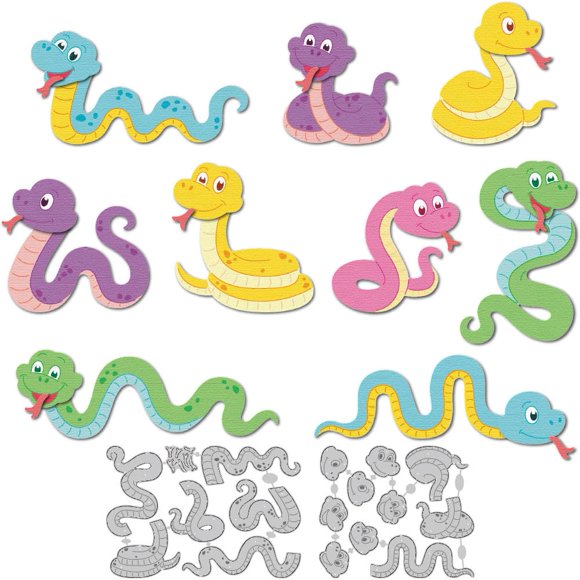 Set de troqueles de corte de acero al carbono con diseño de serpiente caricaturesca DELORIGIN