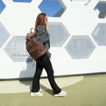 thumbnail image 6 of ELLE Eleganza 25L Fashion Monogram Travel Backpack, Brown, 1-Piece, 6 of 11