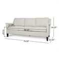 thumbnail image 6 of Noble House Alysse Fabric Sofa, Beige, Espresso, 6 of 8