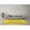 thumbnail image 3 of Ahgly Company Machine Washable Indoor Round Abstract Yellow Contemporary Area Rugs, 4' Round, 3 of 4