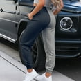 thumbnail image 5 of BiZtdJrK Womens Baggy Cinch Bottom Jogger Pants Fashion Colorblock Sweat Pants Casual Drawstring High Waisted Sweatpants Lounge Trousers with Pockets, Sales of The Day Lightning Gray XL, 5 of 8