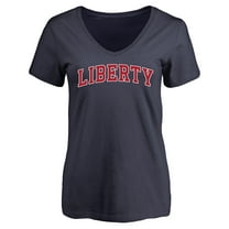 Women's Navy Liberty Flames Everyday V-Neck T-Shirt