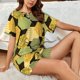 thumbnail image 4 of Balery Bee honey Conjunto de Pijama para Mujer con Estampado, Dos Piezas de Manga Corta y Shorts, Ropa de Dormir Suave con Cuello Redondo y Bolsillos-Small, 4 of 6