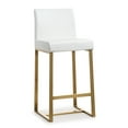thumbnail image 2 of TOV Furniture Denmark White Vegan Leather Counter Stool with Gold Legs - Set of 2, 2 of 9