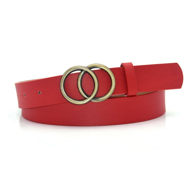 Namato Women S Pu Leather Belt Double O Ring Soft Faux Leather Waist Belt Walmart Com Walmart Com