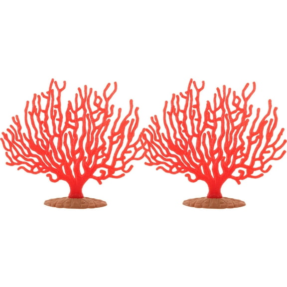 Worgeous 2pcs Simulation Coral Model Realistic Artificial Coral Decor Household Coral Ornament