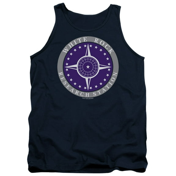 Sg1 White Rock Logo Adult Tank Top Navy