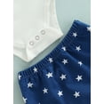 thumbnail image 5 of Baby Girl My First 4th of July Outfit Sleeveless Strap American Stars Striped Flag Tank Top Romper Shorts Headband 3Pcs Set, 5 of 7