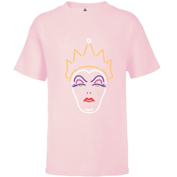 Disney Evil Queen Neon Face T-Shirt - Short Sleeve T-Shirt for Kids - Customized-Soft Pink