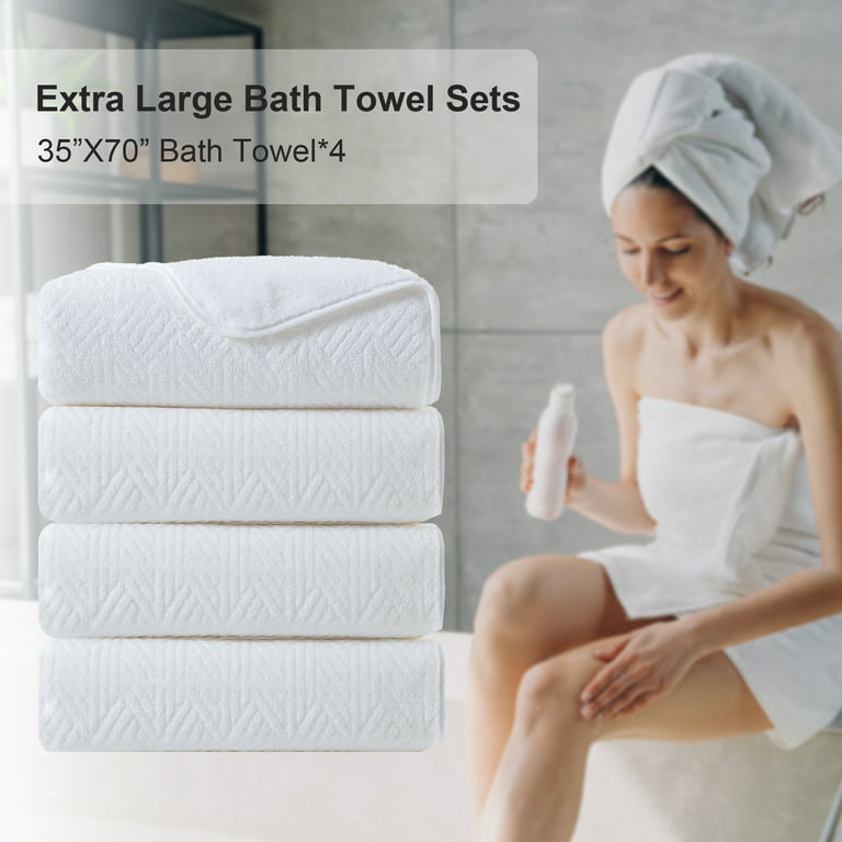 Green Essen 4 Pack Oversized Bath Towel Sets 700 GSM Soft Shower Towels 35  x 70 Inches Quick Dry Bath Sheets Highly Absorbent Bath Towel Clearance for  Bathroom Spa Hotel Gym(Light Grey) 