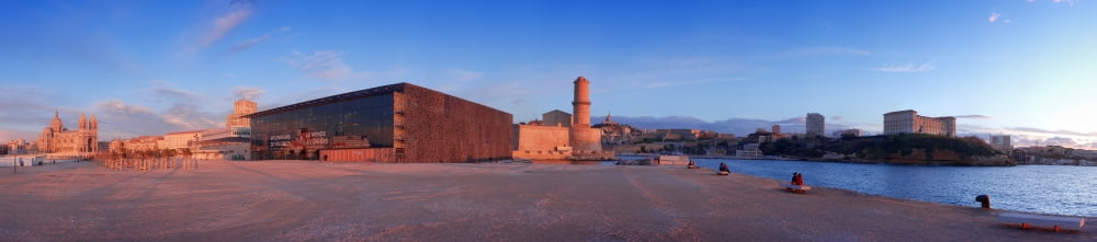 View of the Palais du Pharo Fort Saint-Nicolas Notre-Dame de la Garde Fort Saint-Jean Marseille Cathedral Villa Mediterranee Marseille Bouches-du-Rhone Provence-Alpes-Cote DAzur France Canvas Art - Pa