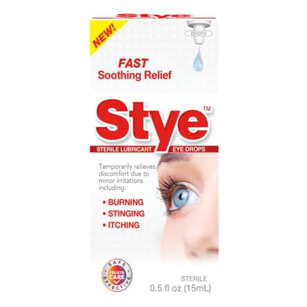 Stye Sterile Lubricant Eye Drops, Stye Relief Eye Drops, 0.5oz