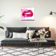 thumbnail image 2 of Wynwood Studio Fashion and Glam Contemporary Canvas Art - Pink Fancy Lips, Wall Art for Living Room, Bedroom, and Bathroom, 20 in x 20, Pink and White Home Decor, 2 of 5