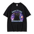 thumbnail image 2 of Camiseta con estampado de gato negro para hombre y mujer, ropa informal de manga corta, 100% algodón, de gran tamaño, ropa de calle, 2 of 5