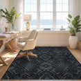 thumbnail image 3 of Design&I 9'x12' Washable Area Rug Snag-Free Skin Gothic Reptile Scaled Mosaic Coiled Snake Serpent Round Playful Expressive for Dining Room, Basement, Large Office, 3 of 7