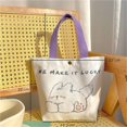 thumbnail image 1 of Tote Bag Canvas One Shoulder Portable Large Capacity for Shopping Cute Cartoon Student Gift Sleepy Bunny, 1 of 2