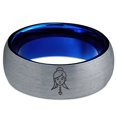 thumbnail image 2 of Grey Thick Band Rings Tungsten Valentines Day Gift for Her Gamer Hippie Jewelry Ring Men Mr And Mrs, 2 of 7