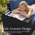 thumbnail image 4 of LayinSun 13 Pieces Outdoor Patio Furniture Set with 44" Fire Pit Table Black Rattan Sectional Sofa Conversation Sets, 4 of 9
