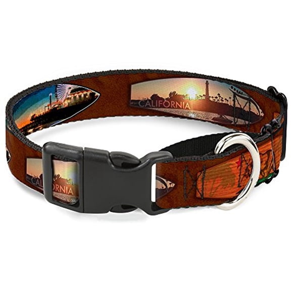 Buckle-Down "Surfboard Cali Scenes US Flag" Martingale Dog Collar