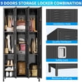 thumbnail image 4 of Metal Storage, 9 Doors Storage Locker, Sturdy and Secure Cabinet for Gym, School and Office, Black, 4 of 7