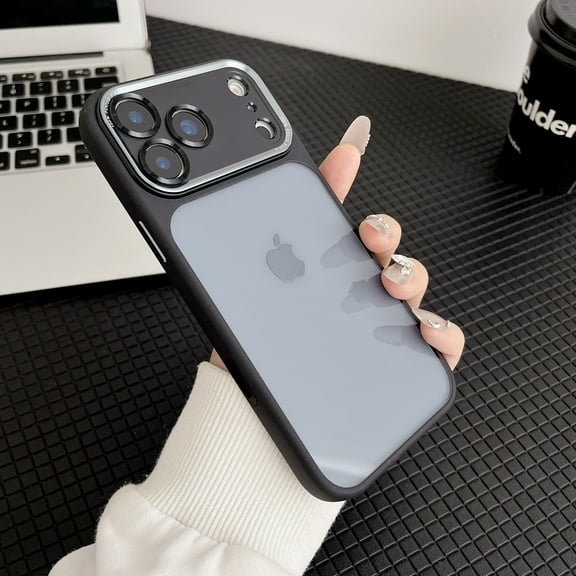 ShellTech For iPhone 17 Pro Max PC TPU Hybrid Case, Anti-Scratch, Shockproof Protective, Dust/Dirt Proof, Qi Wireless Charging Frosted Translucent Cover Full Camera Lens Protection,Black