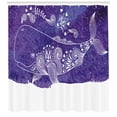 thumbnail image 3 of Ambesonne Whale Shower Curtain, Watercolor Fish Floral, 69"Wx75"L, Purple White, 3 of 3