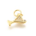 thumbnail image 2 of 10pcs Brass Micro Pave Clear Cubic Zirconia Pendants with Jump Ring Long-Lasting Lead Free & Cadmium Free Cup golden 11.5x8.5x2mm Hole: 3.5mm, 2 of 3