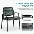 thumbnail image 5 of JONPONY PU Leather Guest Chair with Padded Armrests, Separate Backrest & Seat Cushion, Comfortable Office Chair for Reception, Conference, and Waiting Rooms, Black, Single, 5 of 9