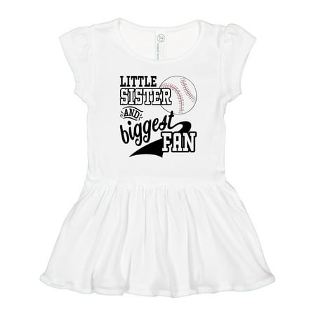 

Inktastic Little Sister and Biggest Baseball Fan Gift Toddler Girl Dress