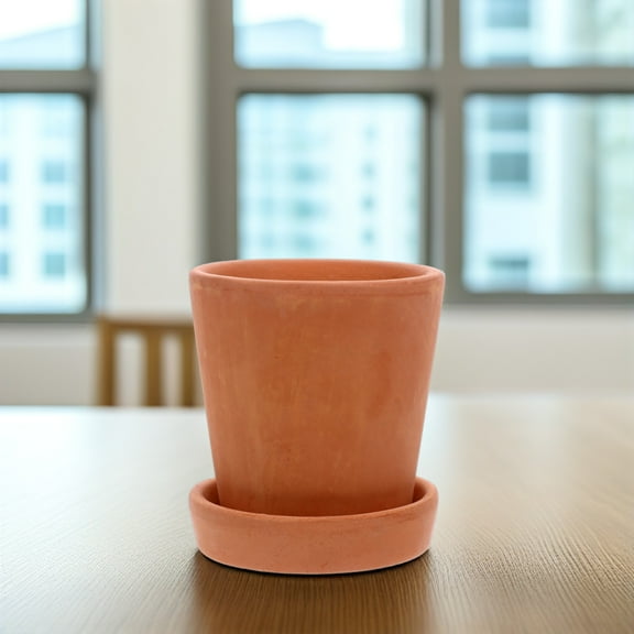 WHAMVOX  3 Sets Terracotta Pots Plant Painted Red Pottery Flower Indoor