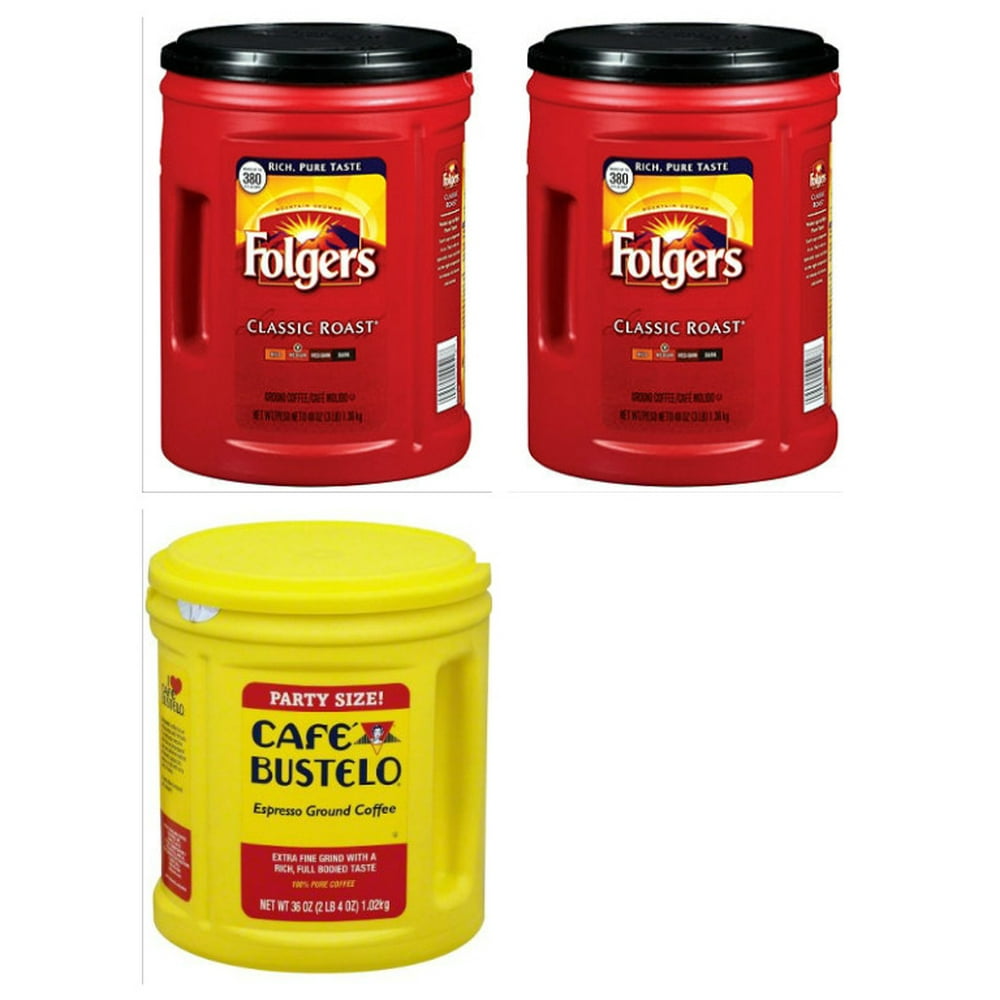 Folgers Coffee Classic 48 Ounce x 2, Cafe Bustelo 36 Ounce Walmart