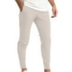 thumbnail image 1 of Pantalones largos para hombre, de color liso, elásticos, ajustados, de corte bajo, informales, transpirables, para hombre, 1 of 4