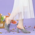 thumbnail image 2 of Unique Bargains Women's Pointed Toe Slip on Chunky Heels Houndstooth Slide Mules, 2 of 6