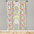 thumbnail image 3 of Ambesonne Spring Curtains, Tropical Flowers Plain Back, Pair of 28"x95", Pale Orange Ceil Blue, 3 of 5