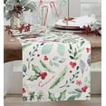 thumbnail image 3 of Fennco Styles Holly & Candy Canes Table Runner 16" W x 90" L – Multicolor Table Cover for Christmas, Dining Room, Holiday Décor, Banquets and Special Events, 3 of 3