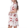 thumbnail image 2 of Kdxio Red Lips Pattern Summer Dresses for Women Casual Tshirt Short Sleeve Floral Sundress Beach Cover Ups with Pockets, 2 of 6