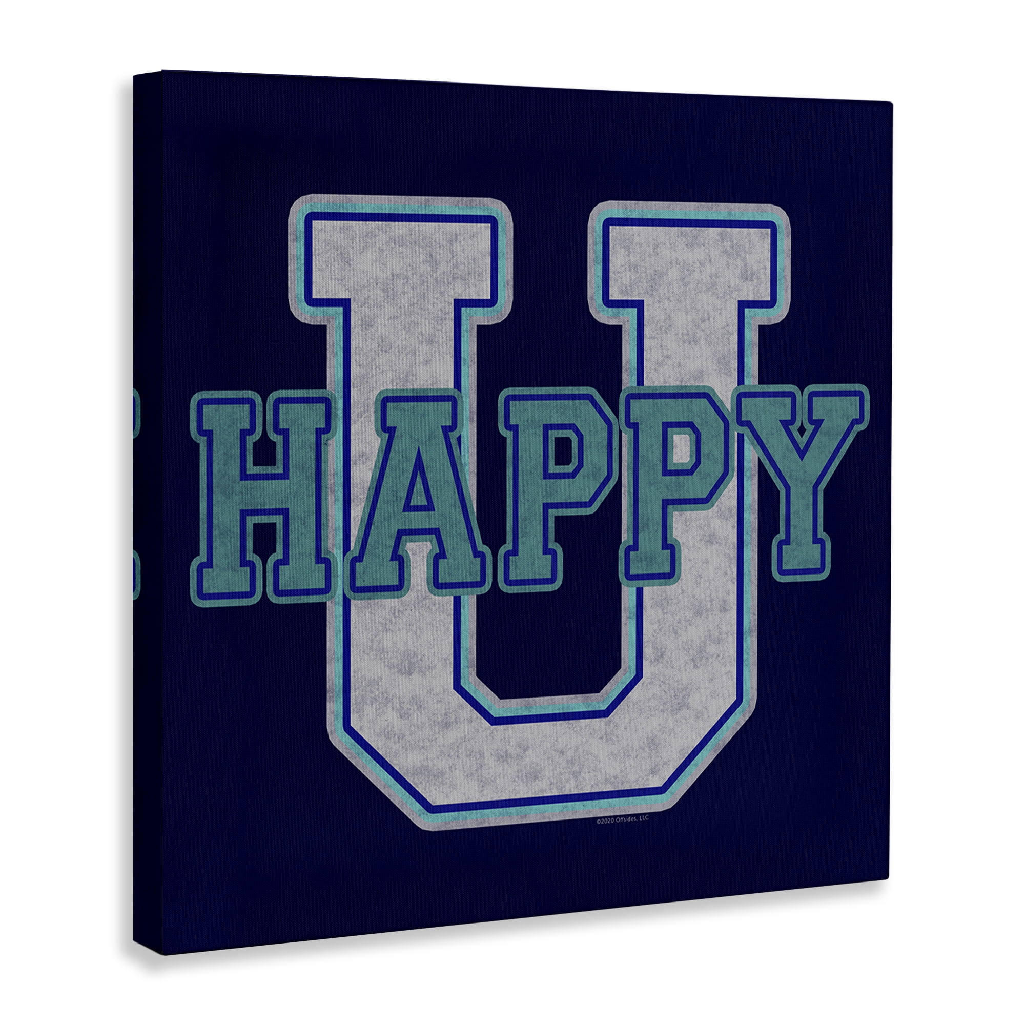 Stupell Industries Happy U Varsity Style Text & Numbers Painting Wrapped Canvas Art Print Wall Art, 17 x 17