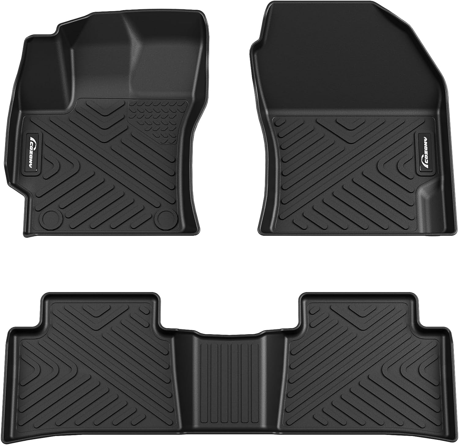 Autohai 3-Row TPE Rubber Floor Mats For 2014-2019 Toyota Highlander & Hybrid – Black 4pcs