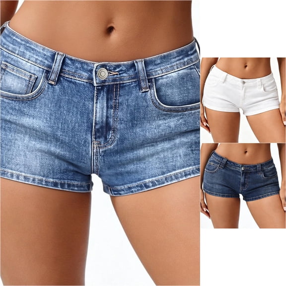 RUTAYY Women's Denim Shorts Solid Color with Pockets Breathable Comfortable Casual Everyday Wear Holiday Beach Shorts