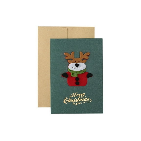 TanSiDing 1pcs Vintage Pearl Paper Christmas Greeting Card, 3D Festive Blessing Card with Envelope, Elegant Holiday Thank You Card for Family & Friends
