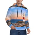 thumbnail image 2 of Honeii Lighthous1 Pattern Mens Hoodies Men's Loose Sleeve Sweatshirt,Pullover Hooded Sweatshirt for Men,Essentials Hoodie-XX-Large, 2 of 7
